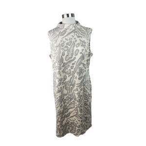 J McLaughlin XL NEW Sleeveless Suede Cream and Taupe Jaguar Liz Dress